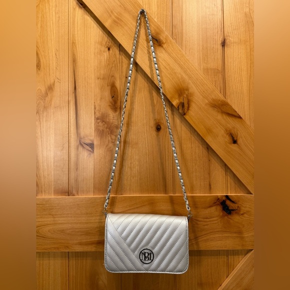 STUDIO BADGLEY MISCHKA Bag Special Occasion Silver Chain Crossbody Purse - Picture 1 of 5
